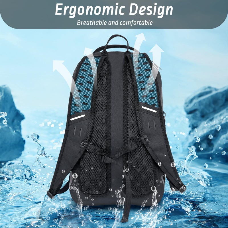 Trudave Waterproof Backpack, Waterproof Submersible Backpack, Floating TPU Coated Dry Bag with Airtight Zipper for Kayak, Fishing, Boating, Hiking, Black (20L) - Image 2
