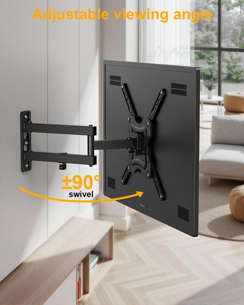 XVCAS Full Motion TV Wall Mount,vesa Monitor Mount Tv Brackets for 19-55 Inch LED LCD Flat Curved Screen TVs/Monitors,Universal Mount with Swivel and Tilt,Max VESA 400X400 mm, 66 lbs - Image 2