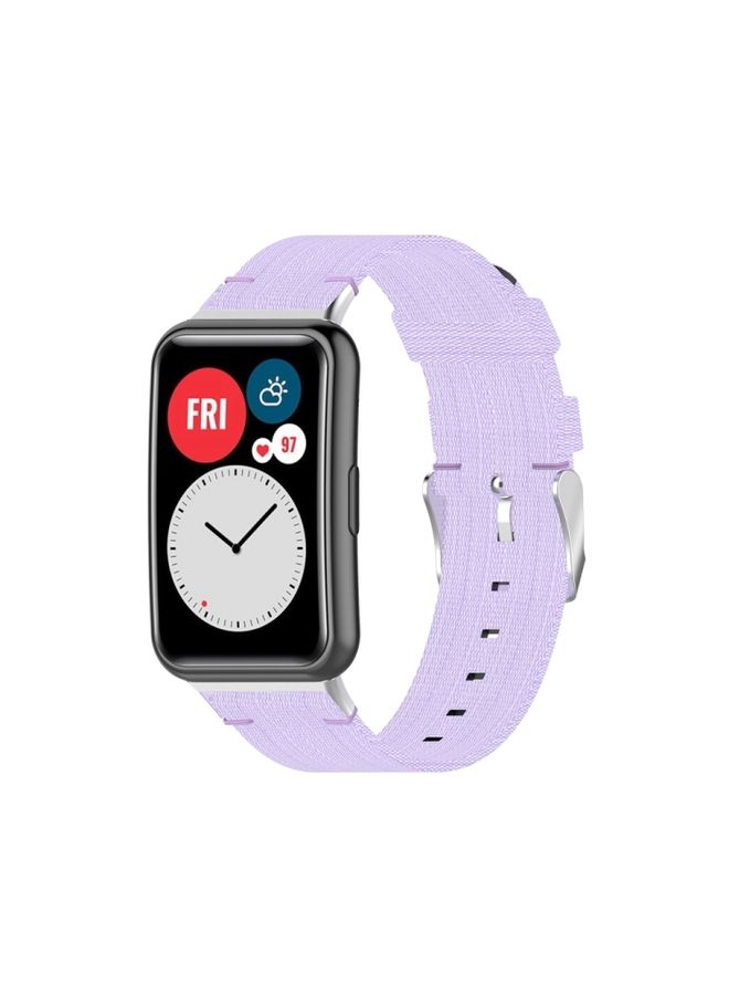 Replacement Strap For Huawei Watch Fit Special Edition Nylon Braided Watch Band Light Purple