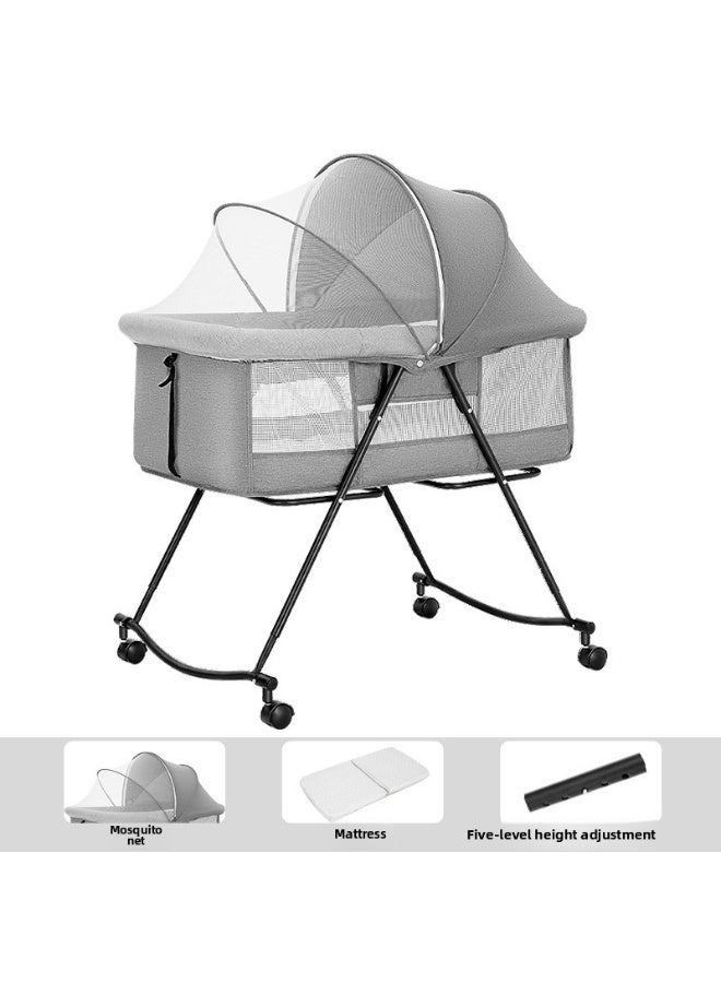 ORiTi سرير أطفال، سرير أطفال، سرير حديثي الولادة، قابل للطي، قابل للتحريك، متعدد الوظائف، سرير هزاز محمول - Image 1