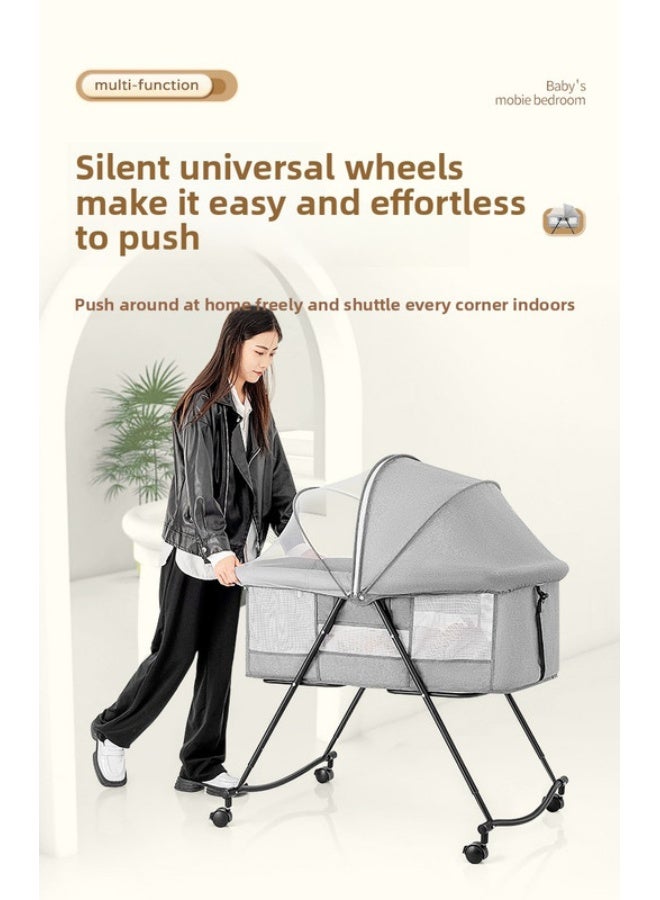 ORiTi سرير أطفال، سرير أطفال، سرير حديثي الولادة، قابل للطي، قابل للتحريك، متعدد الوظائف، سرير هزاز محمول - Image 2