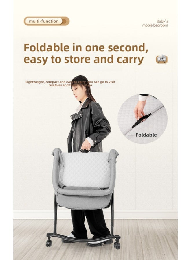 ORiTi سرير أطفال، سرير أطفال، سرير حديثي الولادة، قابل للطي، قابل للتحريك، متعدد الوظائف، سرير هزاز محمول - Image 3