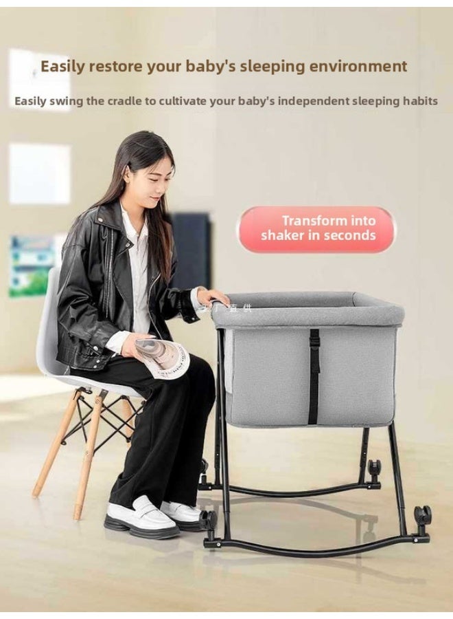ORiTi سرير أطفال، سرير أطفال، سرير حديثي الولادة، قابل للطي، قابل للتحريك، متعدد الوظائف، سرير هزاز محمول - Image 4