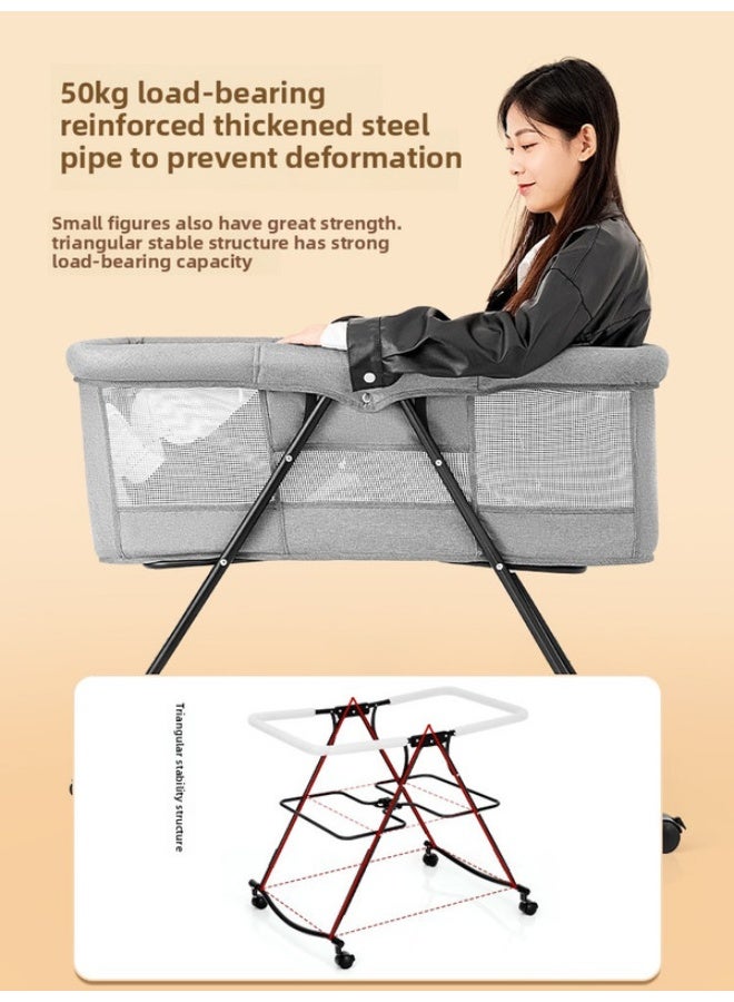 ORiTi سرير أطفال، سرير أطفال، سرير حديثي الولادة، قابل للطي، قابل للتحريك، متعدد الوظائف، سرير هزاز محمول - Image 5