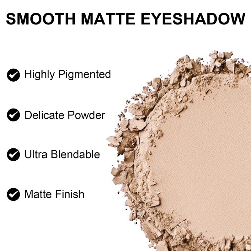 Jutqut Single Nude Beige Brown Matte Eyeshadow Palette, Ultra-fine Smooth Powder, High Pigment, Long Lasting, Intense Color, Lightweight Blendable Formula, Daily Korean Eyes Makeup, Milk Tea - Image 5