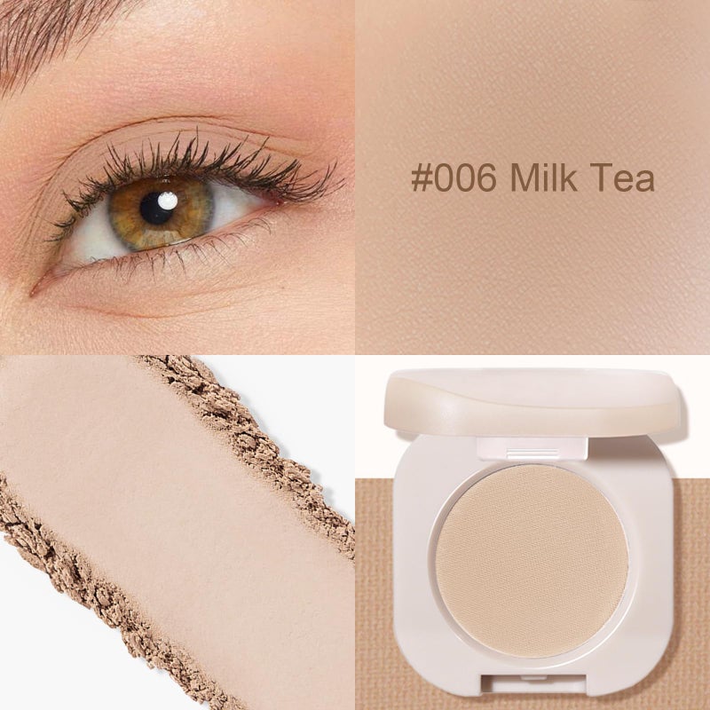 Jutqut Single Nude Beige Brown Matte Eyeshadow Palette, Ultra-fine Smooth Powder, High Pigment, Long Lasting, Intense Color, Lightweight Blendable Formula, Daily Korean Eyes Makeup, Milk Tea - Image 2