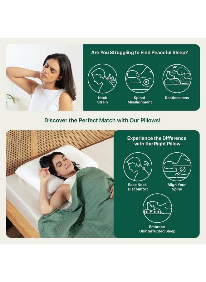 The White Willow Pillow for Neck Pain Relief-HR Hard Memory Foam Pillow-Orthopedic Bed Pillow for Sleeping-Cervical Pillow for Neck & Shoulder Pain-Firm Pillow for Back Pain-Standard Size-4" H