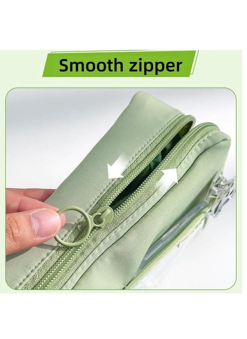 Excefore Kawaii Cute Aesthetic Pencil Case, Large Capacity Canvas Pen Pouch Bag, Blue  - Image 5