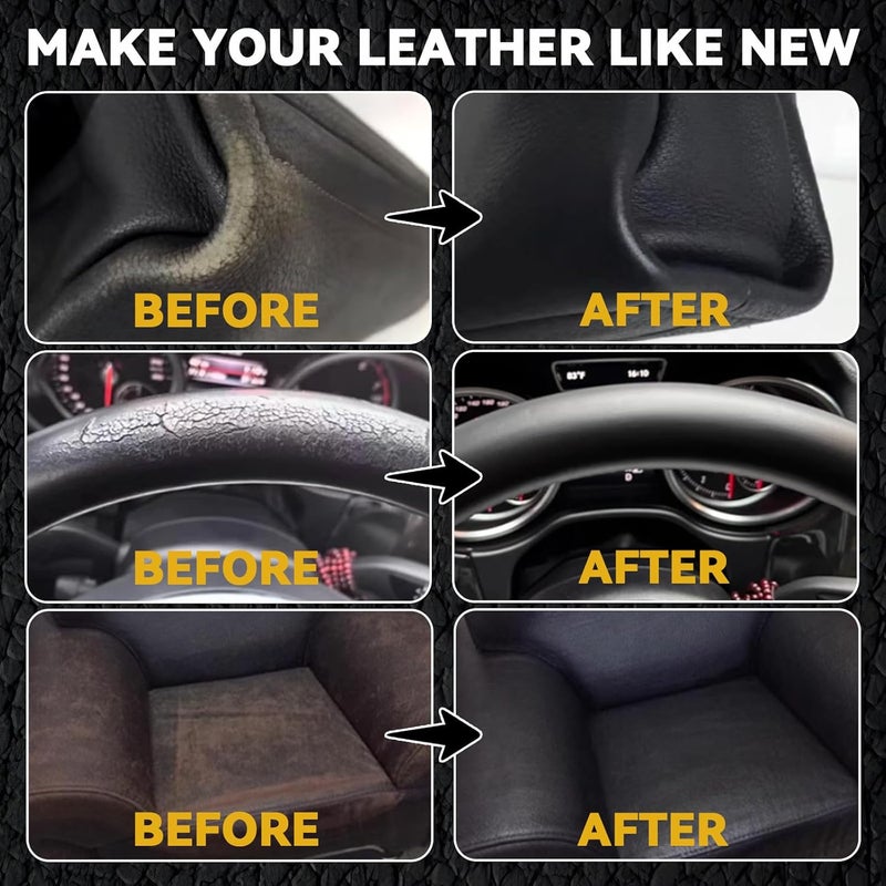 Vigorder Black Leather Repair Kit for Furniture, Leather Seat Repair Kit for Cars, Easily Repairs Car Interior, Sofa, Purse and Jacket, Restore Any Material, Genuine, Pleather with Super Easy Instructions Carefully selected solid material - Image 3
