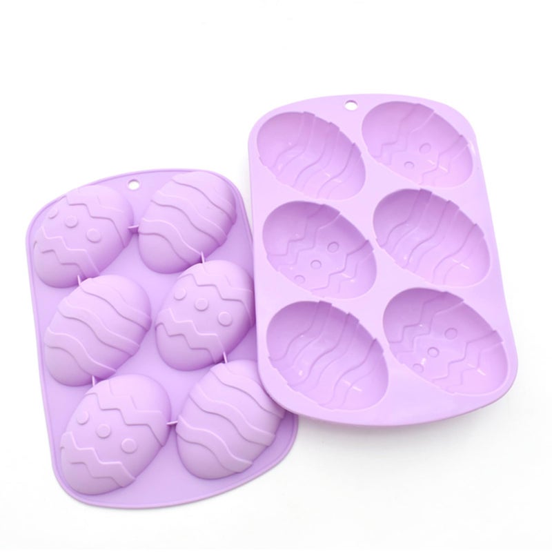 WINBOB Easter Silicone Egg Chocolate Molds, 2 Pieces, Egg Candy Mold for Ice Cube, Soap, Resin, Cake Baking - Image 1
