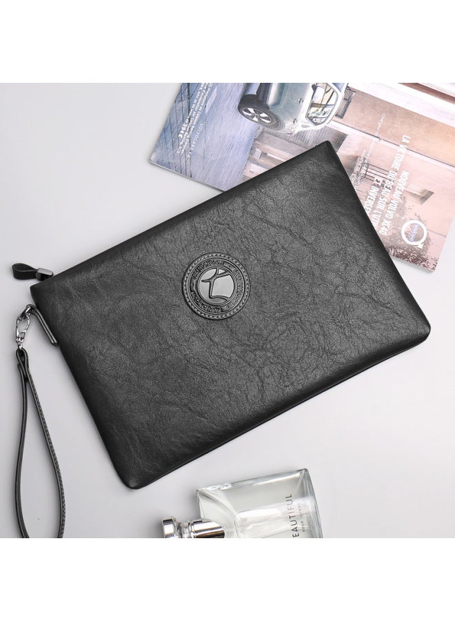 Cow Men's Clutch, Large Capacity Handheld Bag, Multifunctional Wallet Card Holder, Envelope Bag, Zipper Bag, C-9808 - Image 5