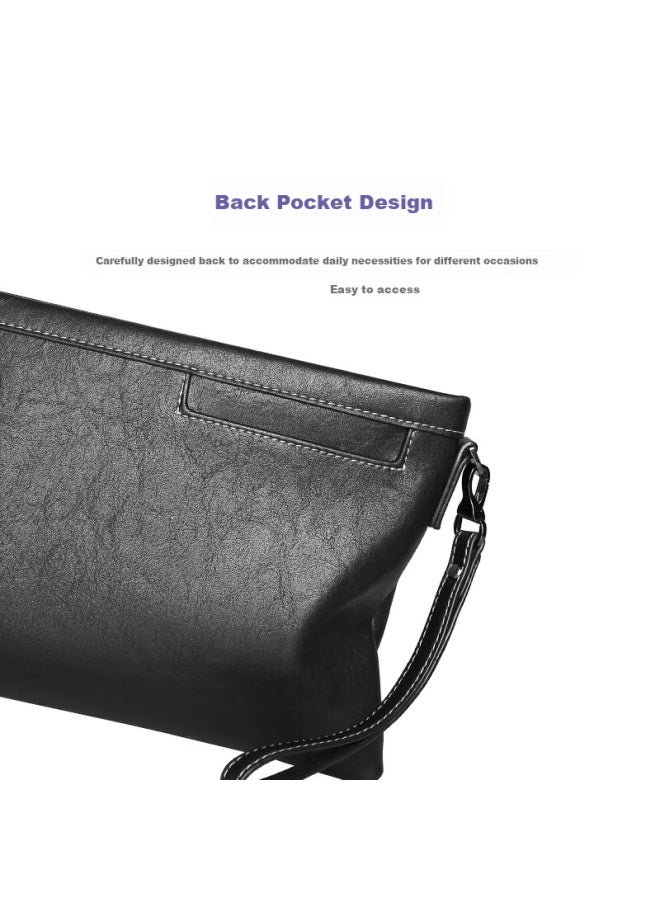 Cow Men's Clutch, Large Capacity Handheld Bag, Multifunctional Wallet Card Holder, Envelope Bag, Zipper Bag, C-9808 - Image 3