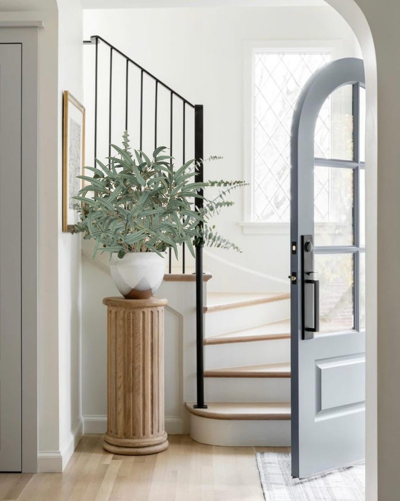 Briful Artificial Eucalyptus Willow Branches 33'' Tall Gray Fake Eucalyptus Stems Arrangement, Realistic Faux Greenery Stems, Indoor Plant, Home Housewarming Farmhouse Porch Vase Decor, Set of 6 - Image 5