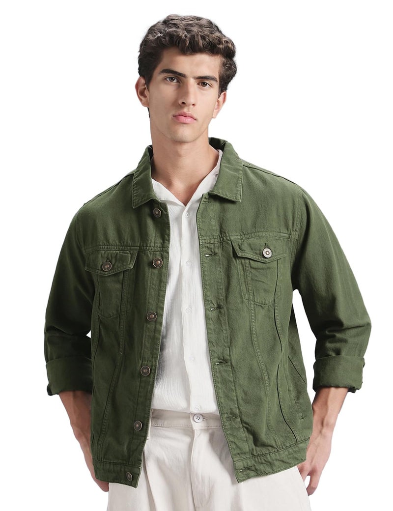INKD Men's Overdyed Trucker Denim Jacket - Jacket for Men | 100% Cotton | Double Flap Pocket | Regular Fit | Full Sleeve Jacket - Image 1