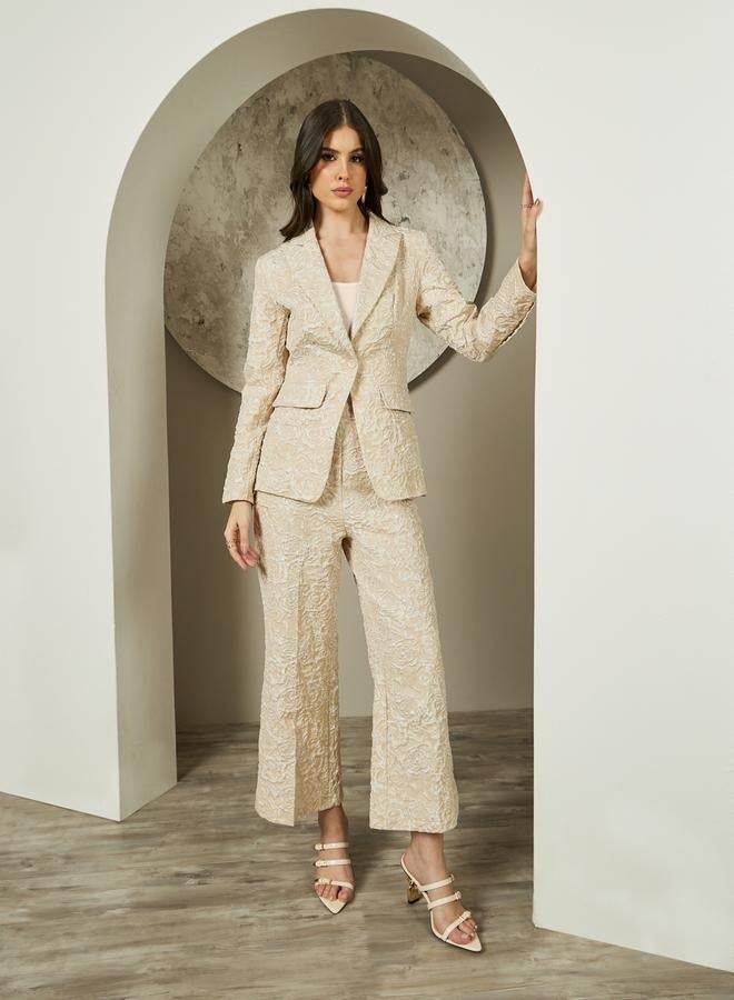 Styli Jacquard Regular Fit Notch Label Neck Blazer  - Image 3