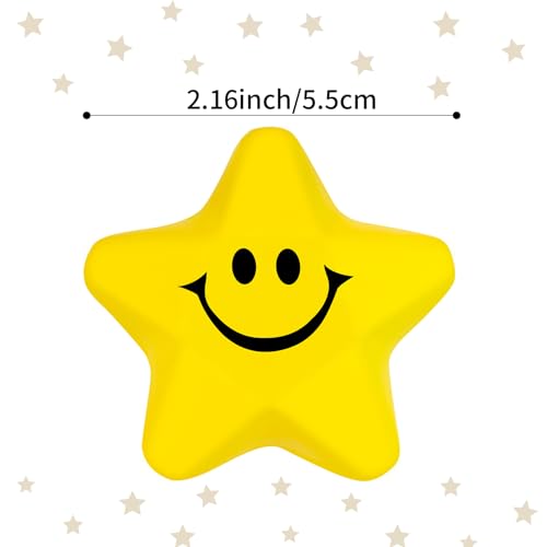 Atiloy 24PCS for Star Stress Balls Cute Mini Face Foam Toys 216Inch Mini Stress Relief Balls for Kids Adults Classroom Anxious Fidget Sensory Party Decorations Supplies - Image 5