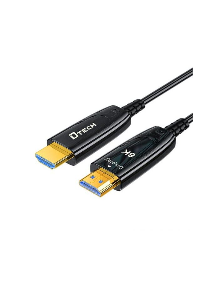 DTECH 25 Meter 8K HDMI 2.1 Fiber Optic Cable – 8K@60Hz, 4K@120Hz, 2K@144Hz, 48Gbps Ultra High Speed, HDR10+, Dolby Vision, eARC, HDCP 2.3 – Compatible with PS5, Xbox Series X, RTX 3080/3090, Projectors & 8K TVs. DT-HF8025 - Image 1