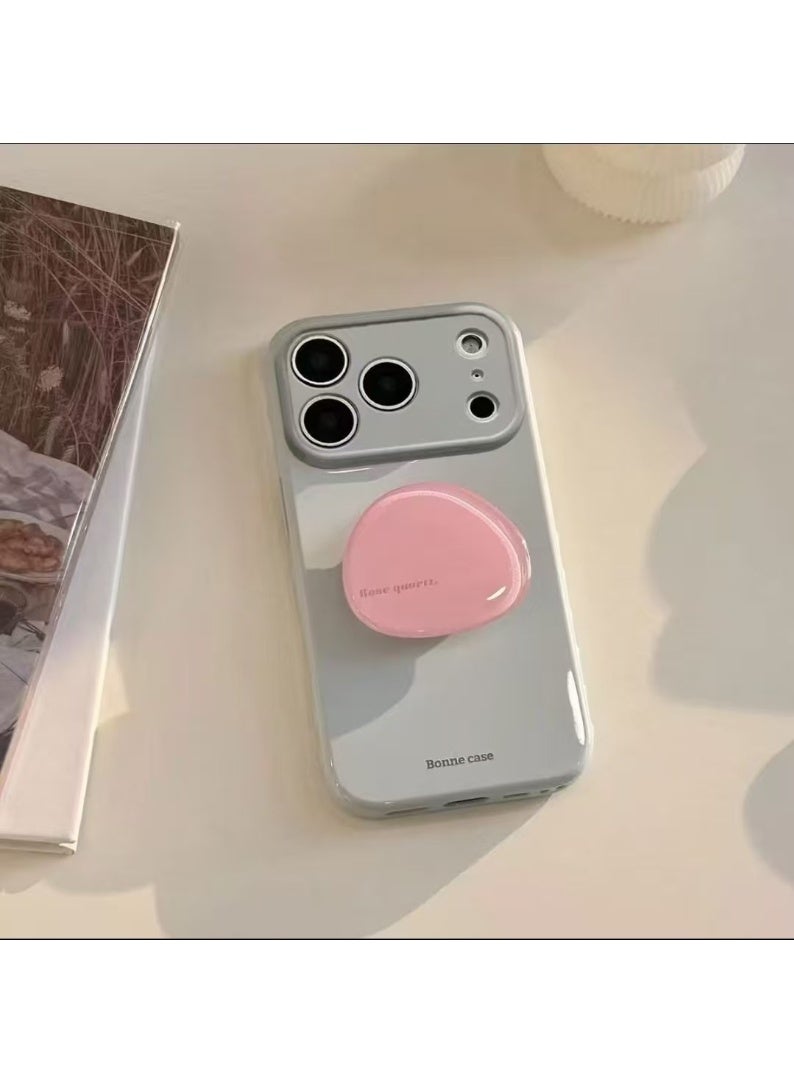 HPRT Phone Holder, 2Pcs Pink Acrylic Crystal-Look Adhesive Phone Stand, Retractable Phone Grip Kickstand For Daily Use (4 x 4 cm) - Image 3