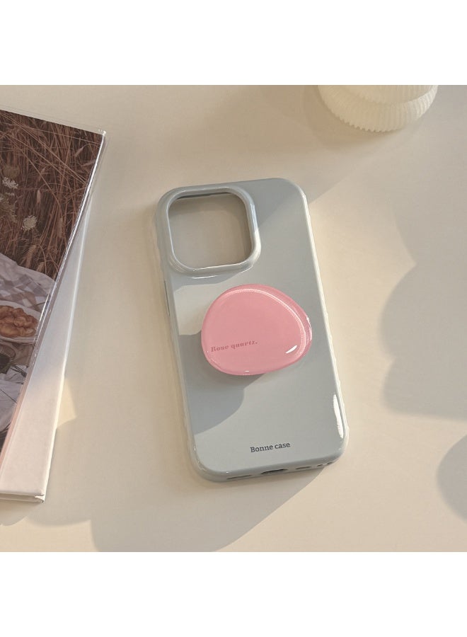 HPRT Phone Holder, 2Pcs Pink Acrylic Crystal-Look Adhesive Phone Stand, Retractable Phone Grip Kickstand For Daily Use (4 x 4 cm) - Image 2