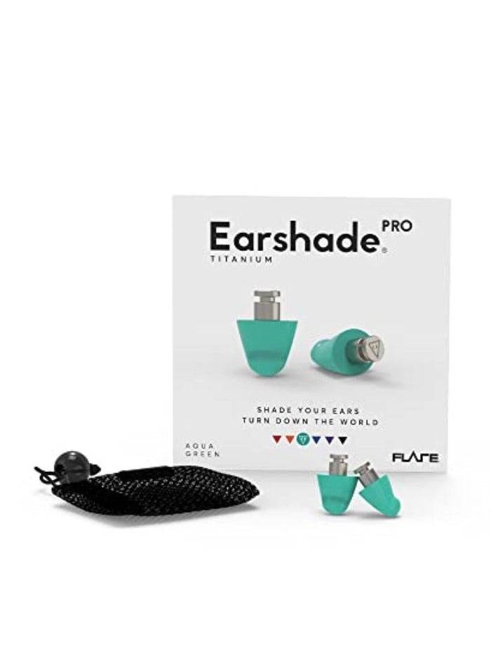 Flare Audio Flare Earshade Pro – Earplugs – Block Sound – Aerospace Titanium & Super Soft Memory Foam – Aqua Green - Image 2