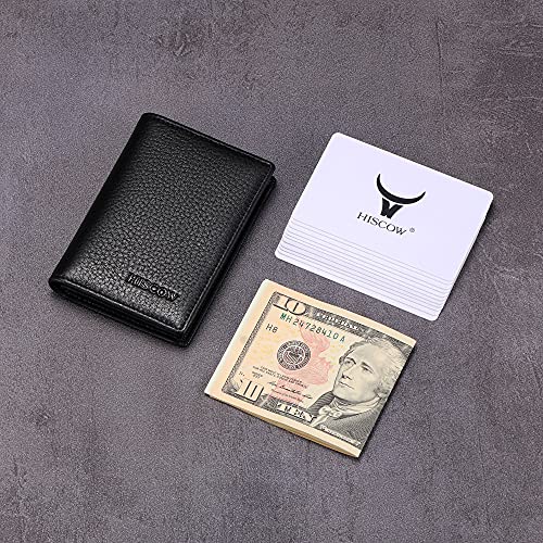 HISCOW Leather Business Card Case Holder for Men & Women, Italian Calfskin (Pebbled Black) - Image 4