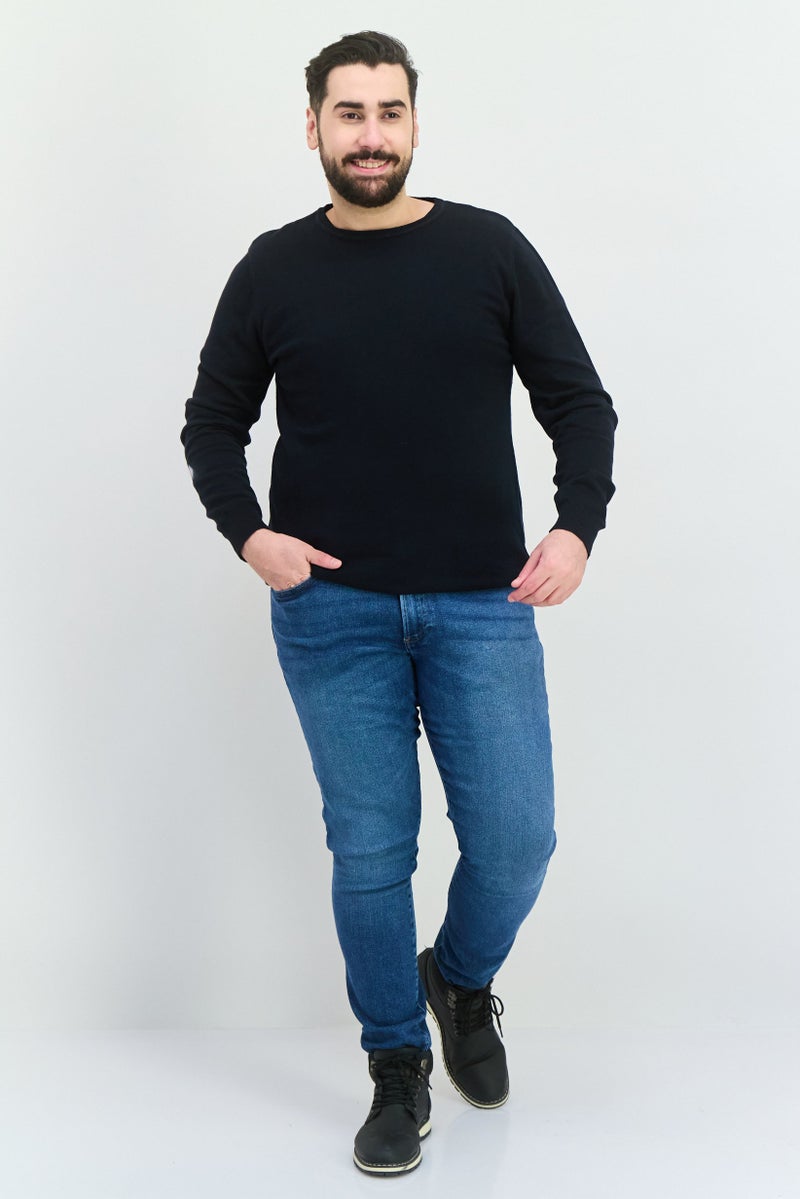 French Connection Men Crew Neck Plain Long Sleeves Sweatshirt, Black - Image 4