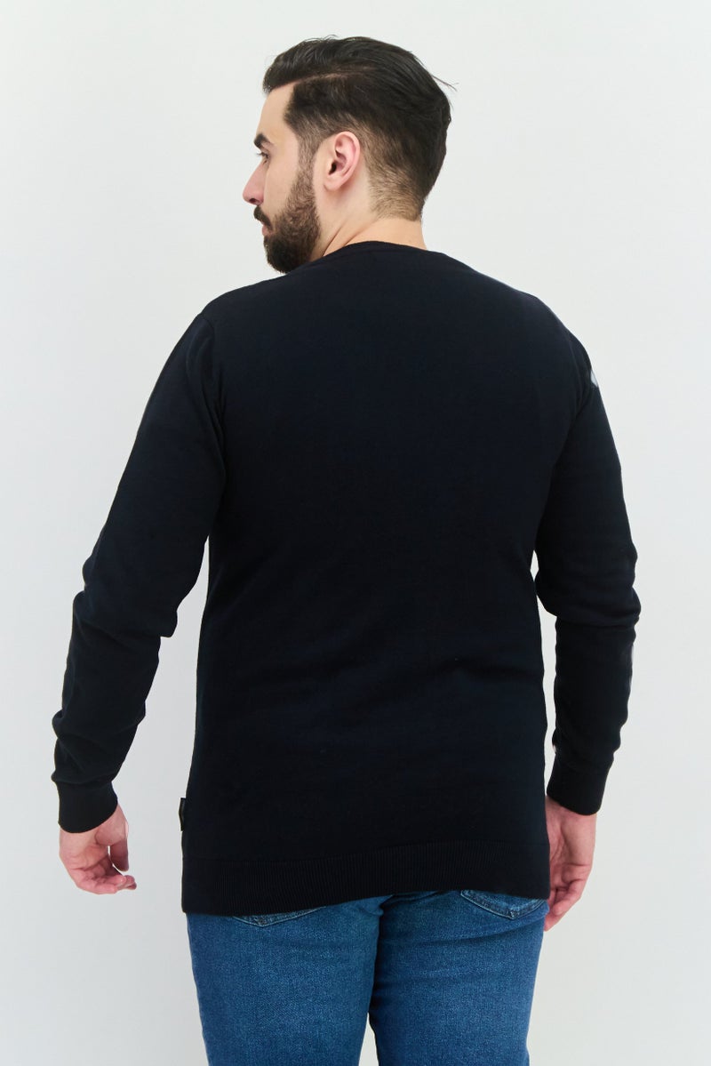 French Connection Men Crew Neck Plain Long Sleeves Sweatshirt, Black - Image 3