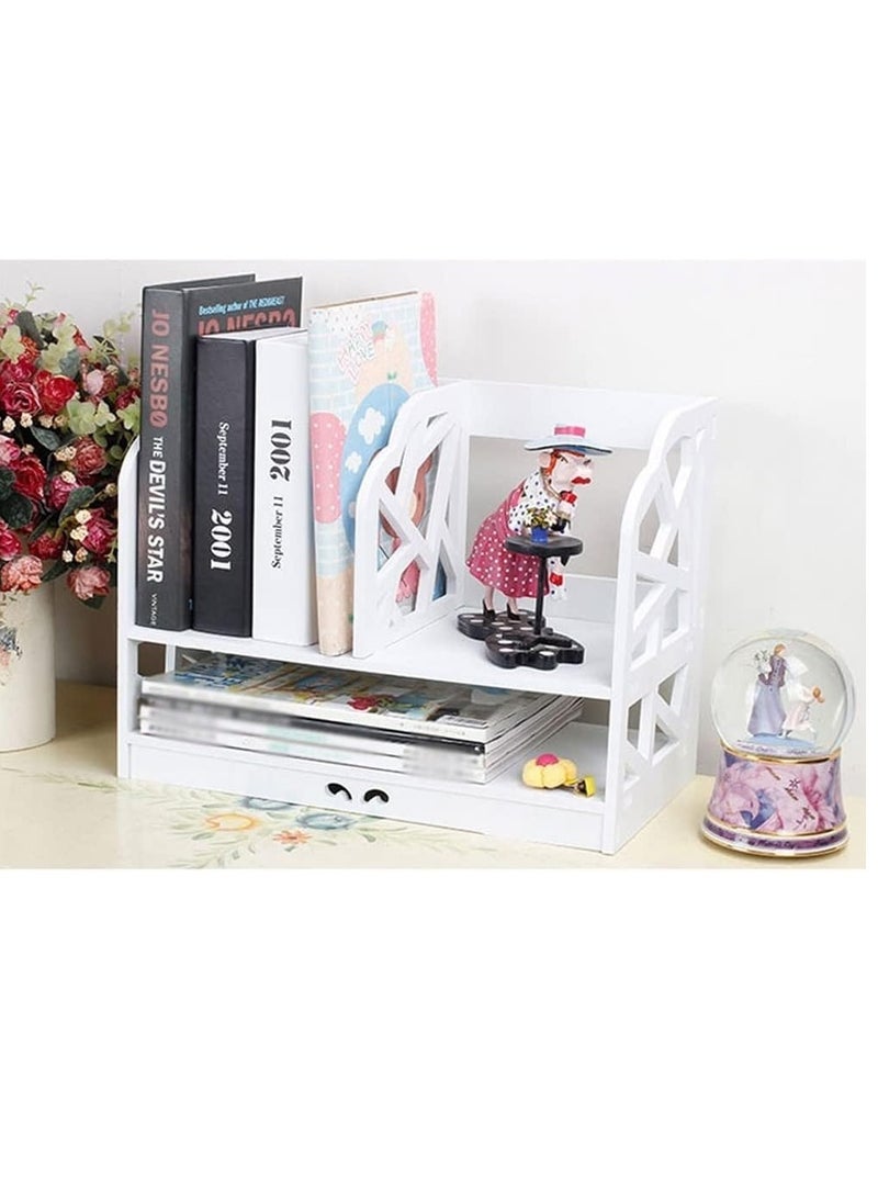 Catalog Racks Multifunctional Office Organizer 2 Tier Desktop Bookshelf Office File Rack A4 Paper Information Books Pens and Notebooks Reference Racks