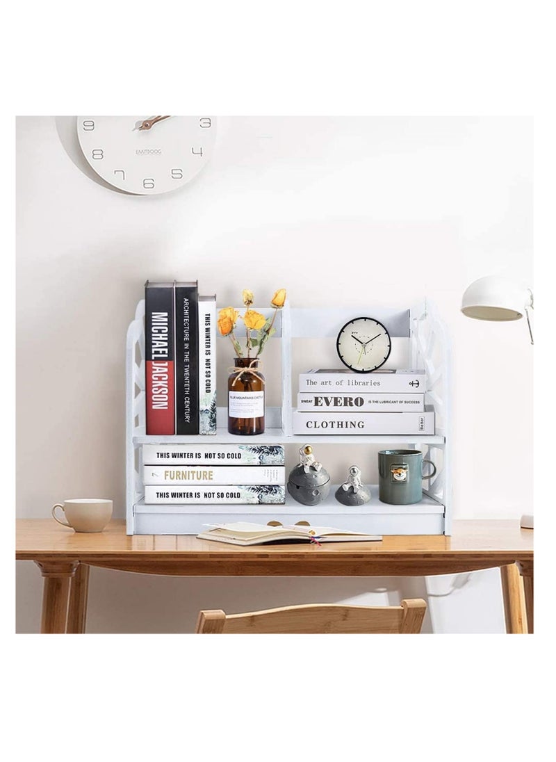 Catalog Racks Multifunctional Office Organizer 2 Tier Desktop Bookshelf Office File Rack A4 Paper Information Books Pens and Notebooks Reference Racks
