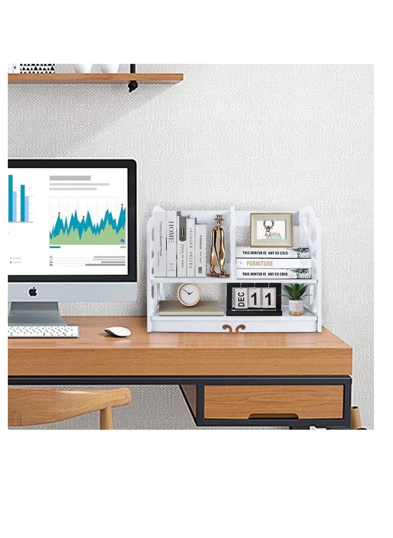Catalog Racks Multifunctional Office Organizer 2 Tier Desktop Bookshelf Office File Rack A4 Paper Information Books Pens and Notebooks Reference Racks