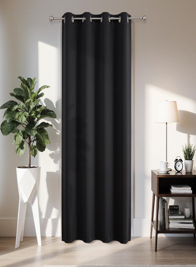 Joydeco Blackout Curtains 72 Inches Long, Black Blackout Curtains 72 Inch Length 1 Panel Set for Bedroom, Room Darkening Curtains & Drapes for Living Room (Black, W52 x L72 Inch) - Image 1