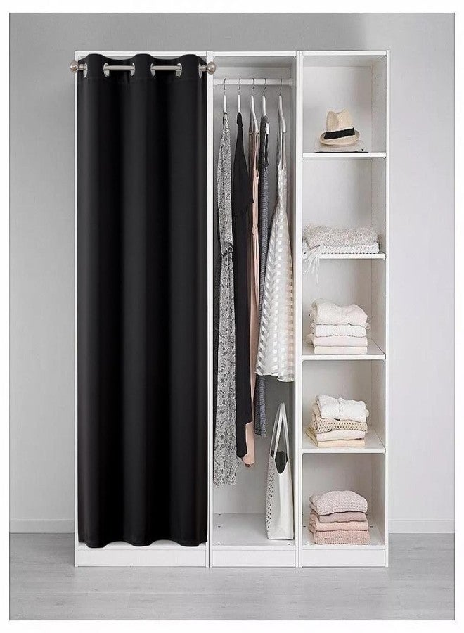 Joydeco Blackout Curtains 72 Inches Long, Black Blackout Curtains 72 Inch Length 1 Panel Set for Bedroom, Room Darkening Curtains & Drapes for Living Room (Black, W52 x L72 Inch) - Image 3