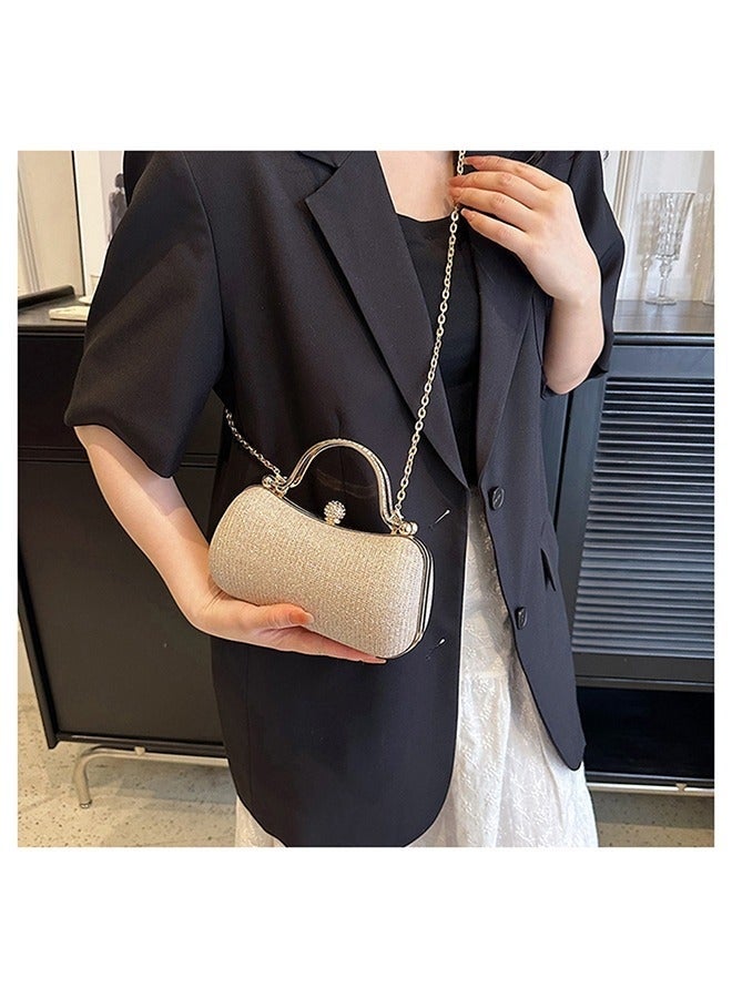 Bukela Fashionable Evening Bag Clutch Bag handheld Crossbody or Sparkle Clutch Purse Wedding Clutches Women's Dinner Bag Wedding Purse Party Dinner or Prom Purse Cream-Colored - Image 3