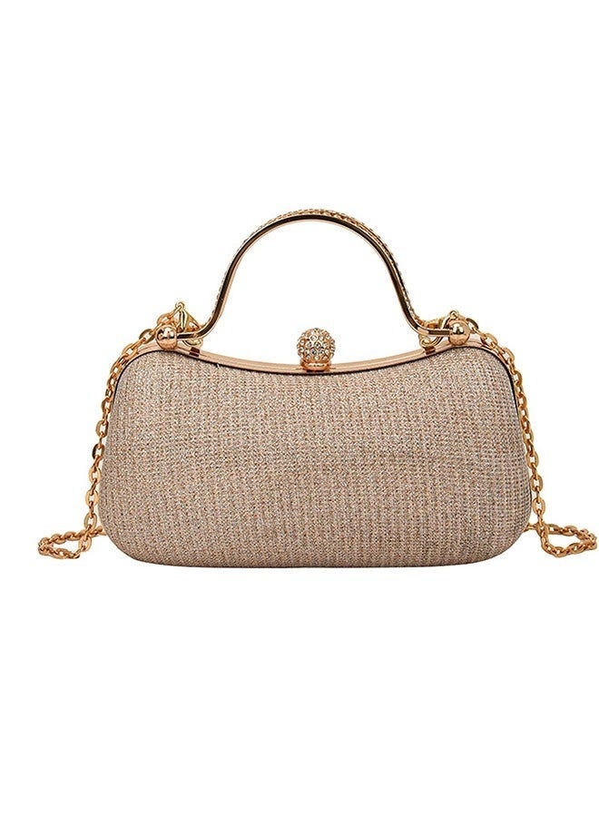 Bukela Fashionable Evening Bag Clutch Bag handheld Crossbody or Sparkle Clutch Purse Wedding Clutches Women's Dinner Bag Wedding Purse Party Dinner or Prom Purse Cream-Colored - Image 2