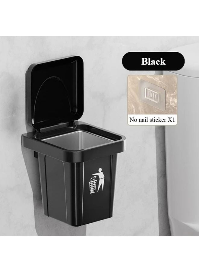 حاوية سجائر من الفولاذ المقاوم للصدأ الأسود مثبتة على الحائط مقاومة للحريق للمنزل والمكتب - Image 1