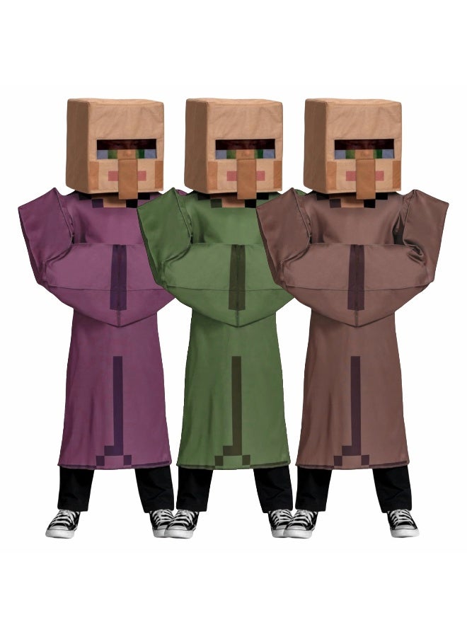 My World MC Halloween Villager Costume Children's Funny Cosplay Performance Dress - Image 2