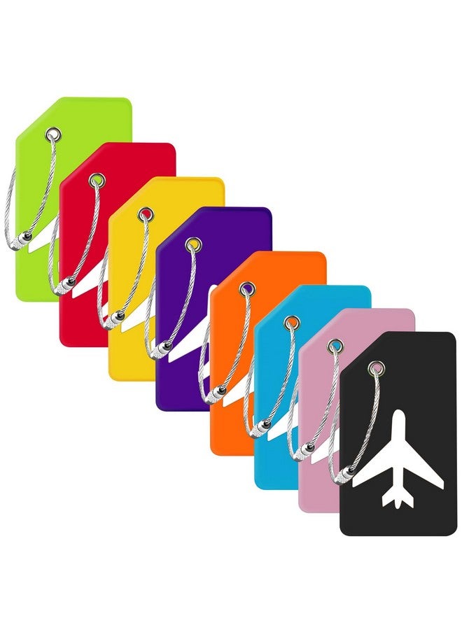 Gostwo 8 Pack Silicone Luggage Tag for Suitcases with Stainless Loop, TSA Approved, Privacy Protection Travel Essentials Bag Tags by Gostwo, Mixed Color - Image 1