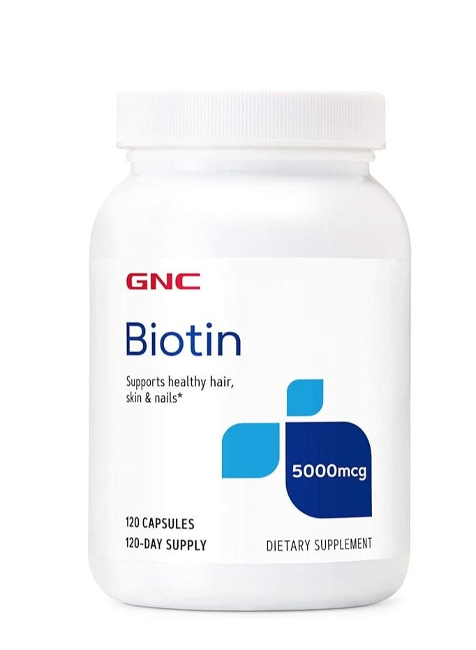 جي إن سي بيوتين 5000 ميكروجرام، 120 كبسولة - Image 1