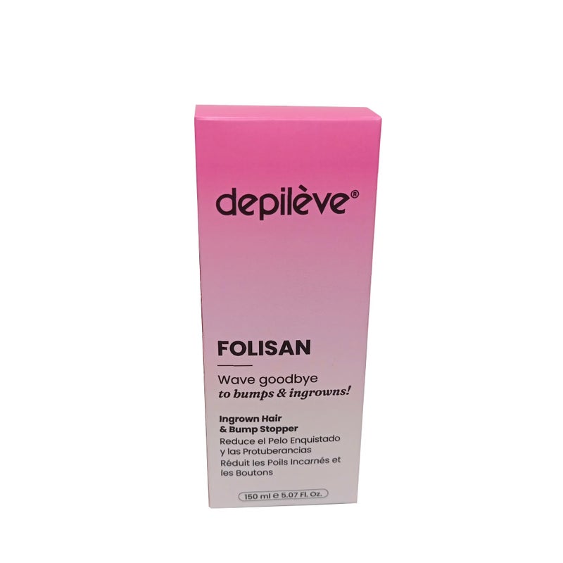 Depileve Folisan  Post Wax Oil Relieves Razor Burn Razor Bumps and Ingrown Hair Astringent Skin Moisturizer Gentle Exfoliator  5 oz