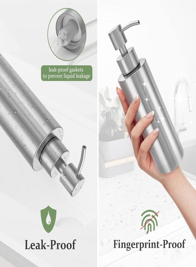 ARKTEK -Stainless Steel Countertop soap dispenser Rust Proof Liquid Hand soap dispenser, Premium Kitchen Pump for Liquid Bathroom Hand Dish Lotion (11.8 Oz / 350 ml) - Image 3