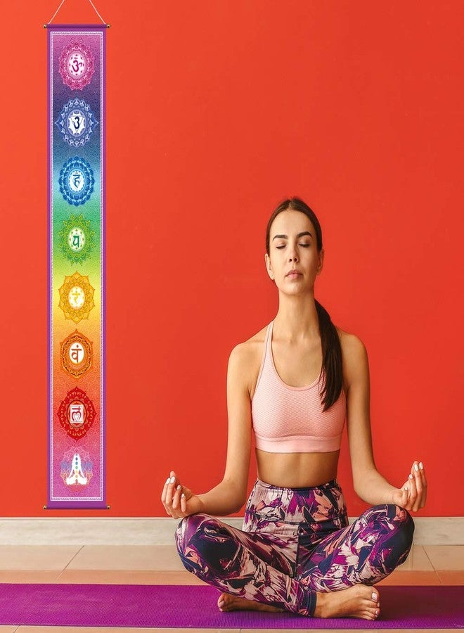 Funnytree 12"x71" Large Yoga Tapestry Meditation Studio Room 7 Chakra Mandala Hanging Banner Wall Poster Door Decor Porch Sign Indoor Outdoor Durable Fabric - Image 3