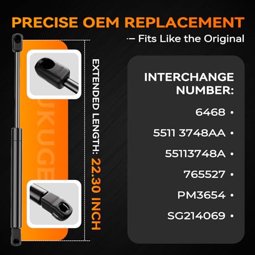 Dukuge 1PC Hood Strut Fit for Dodge Durango 2011-2022 & Jeep Grand Cherokee 2011-2020, Front Bonnet Lift Support Shock Replace# 55113748AA SG214069, 1 Pack - Image 3