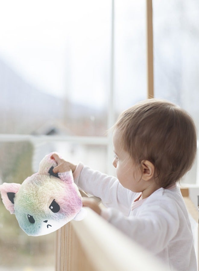 GROIC Reversible Cat Plushie,Tie-Dye Stuffed Animals Plush Pillow,Soft Plush Fluffy Mood Cat Throw Pillow,Animal Cartoon Doll,Plush Toys  - Image 5
