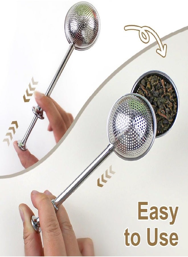 Generic - Stainless Steel Tea Strainer Tea Infuser for Loose Leaf Tea,Tea Diffusers Fine Mesh Tea Ball Tea Accessories, Baking Supplies Baker's Dusting Wand Sugar Shaker Duster Flour Duster - Image 1