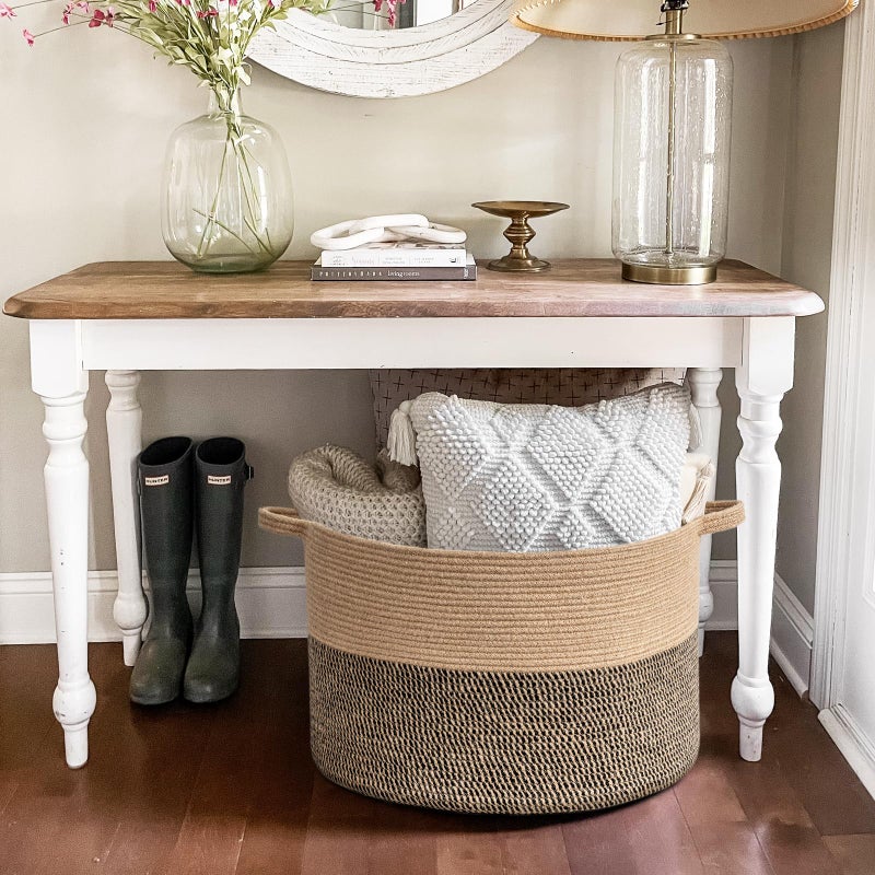 Goodpick Extra Large Wicker Storage Basket, 83L Woven Blanket Storage for Living Room, Round Baby Basket for Clothes, Big Laundry Hamper for Pillow, 21.7 x 13.8 inches - Image 4