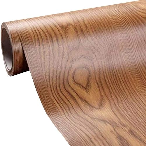 Teemall Self Adhesive Wood Grain Furniture Stickers PVC Wallpaper cabinets Gloss Film Vinyl Counter Top Decal 15.6''x79'' - Image 1