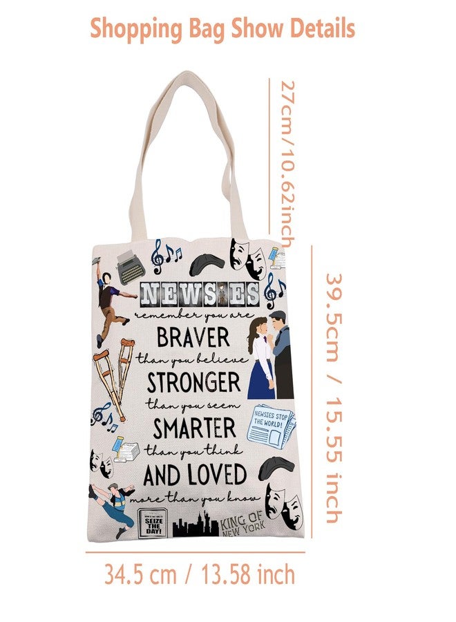 Lywjyb Birdgot Musical Tote Bag Musical Theatre Gift King of New York Musical Gift for Sister (BRAVER Newsi tote) - Image 2