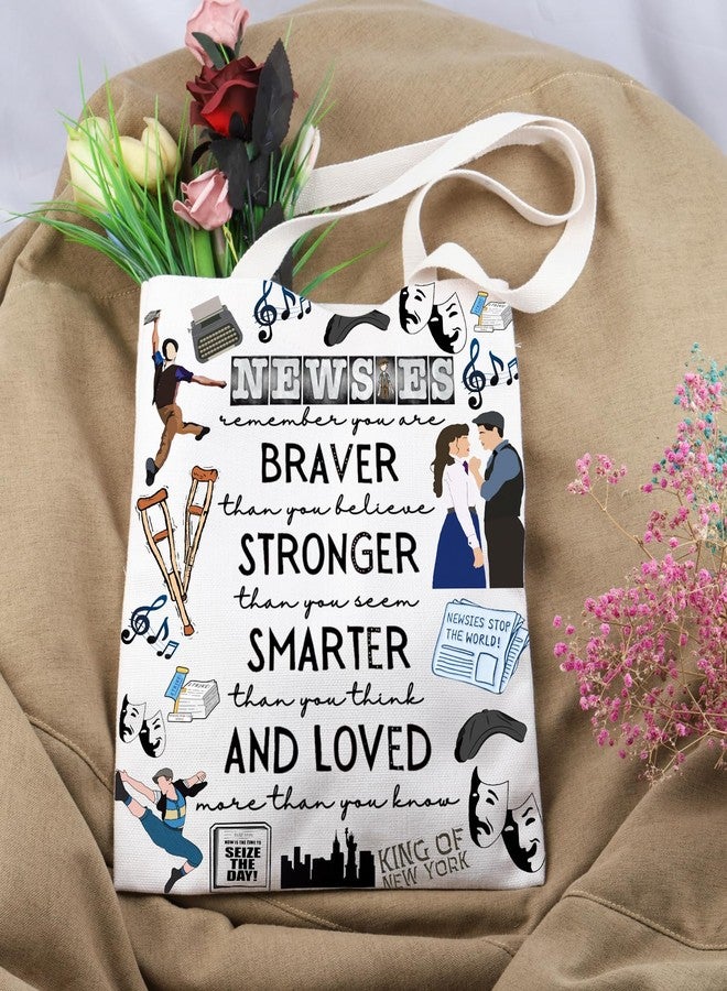 Lywjyb Birdgot Musical Tote Bag Musical Theatre Gift King of New York Musical Gift for Sister (BRAVER Newsi tote) - Image 4