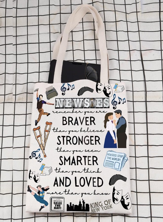 Lywjyb Birdgot Musical Tote Bag Musical Theatre Gift King of New York Musical Gift for Sister (BRAVER Newsi tote) - Image 3