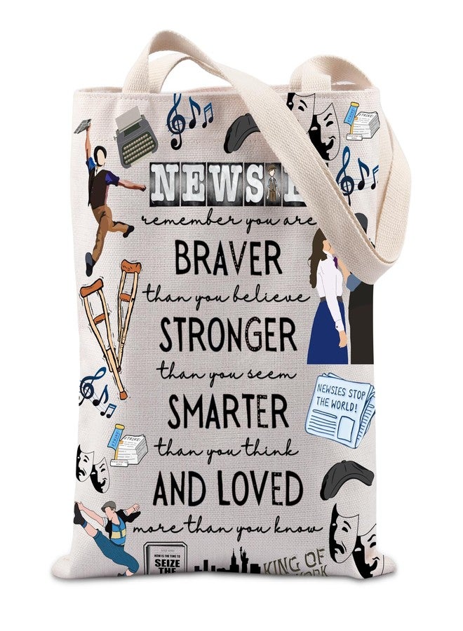 Lywjyb Birdgot Musical Tote Bag Musical Theatre Gift King of New York Musical Gift for Sister (BRAVER Newsi tote) - Image 1